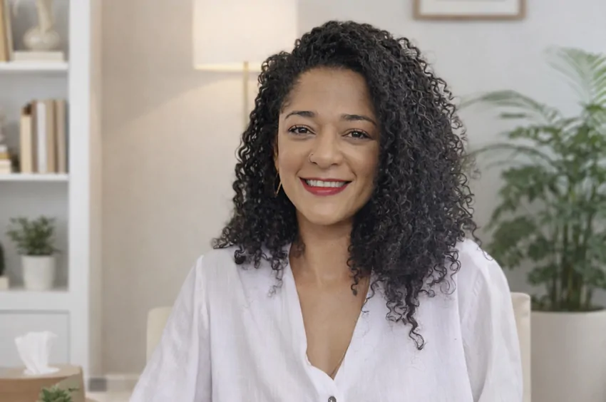 Psicóloga Laís Reis em consultório, especialista em terapia para mulheres com atendimento online e presencial em Brasília.